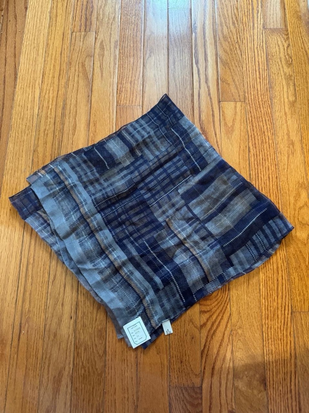 Brand New with Tags Plaid Silk Scarf